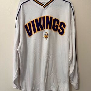 Mens White Vikings Long Sleeve Shirt XXL